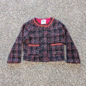 Osh Kosh Genuine Kids Tweed Holiday Blazer Size 3T Black And Red